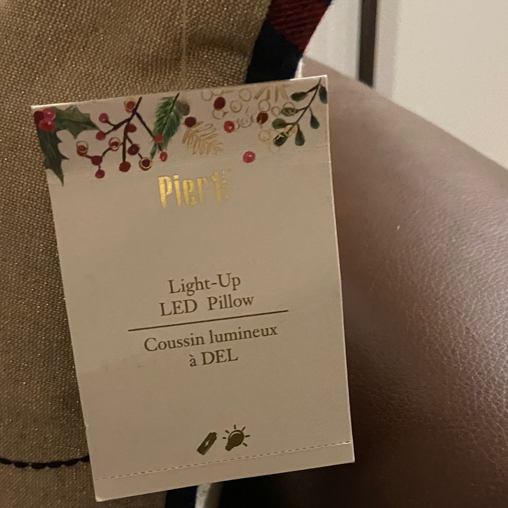 Pier 1 Holiday Dog Light Up LED Pillow NWT - Picture 3 of 8
